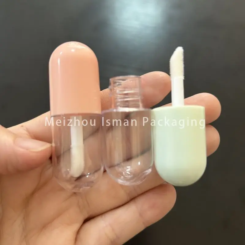 

50Pcs 3ml Mini Cosmetic Cute Pill Shape Lip Gloss Container Empty Small Capsule Bottle Lipgloss Packaging Tube with Wands