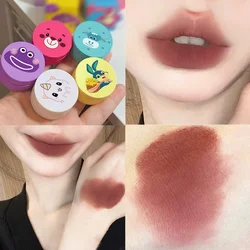 5 Colors Canned Lip Mud Velvet Matte Mousse Cute Animal Solid Lip Gloss Waterproof Lasting Red Brown Lipstick Korean Makeup