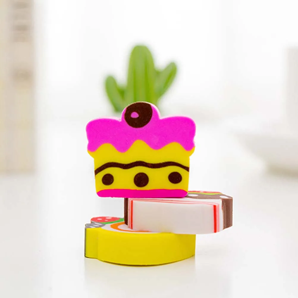 

6 Pcs Donut Cake Eraser Kids Students Erasers for Cute Creative Stationery Supplies Child