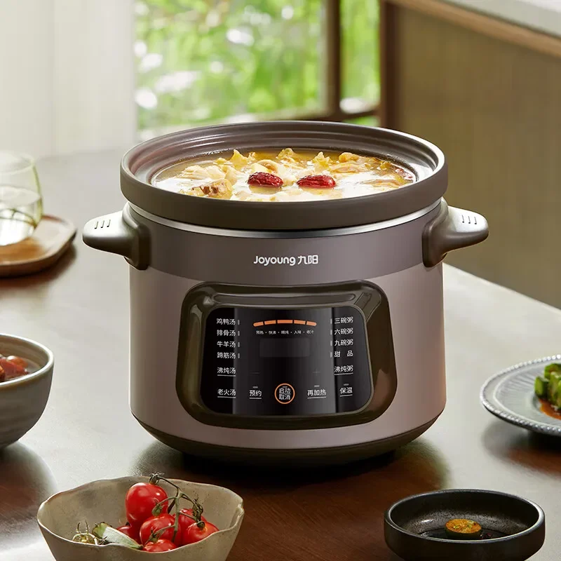 Jويونغ-حساء كهربائي ، أواني طهي حساء كهربائية ، سعة كبيرة ، توقيت صحي منزلي ، أجهزة توقيت ، 5 لتر