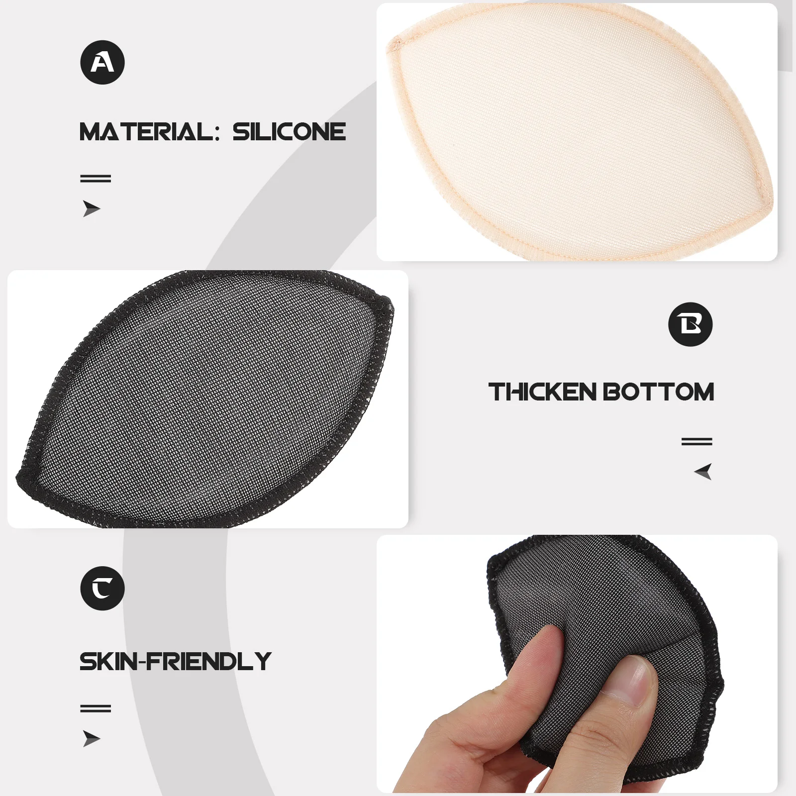 

5 Pairs Inserts Cushion Soft Cotton Pads for Bras Push Non Slip Bra Sponge Pads Swimwear Bikini Enhancing Breast Insert