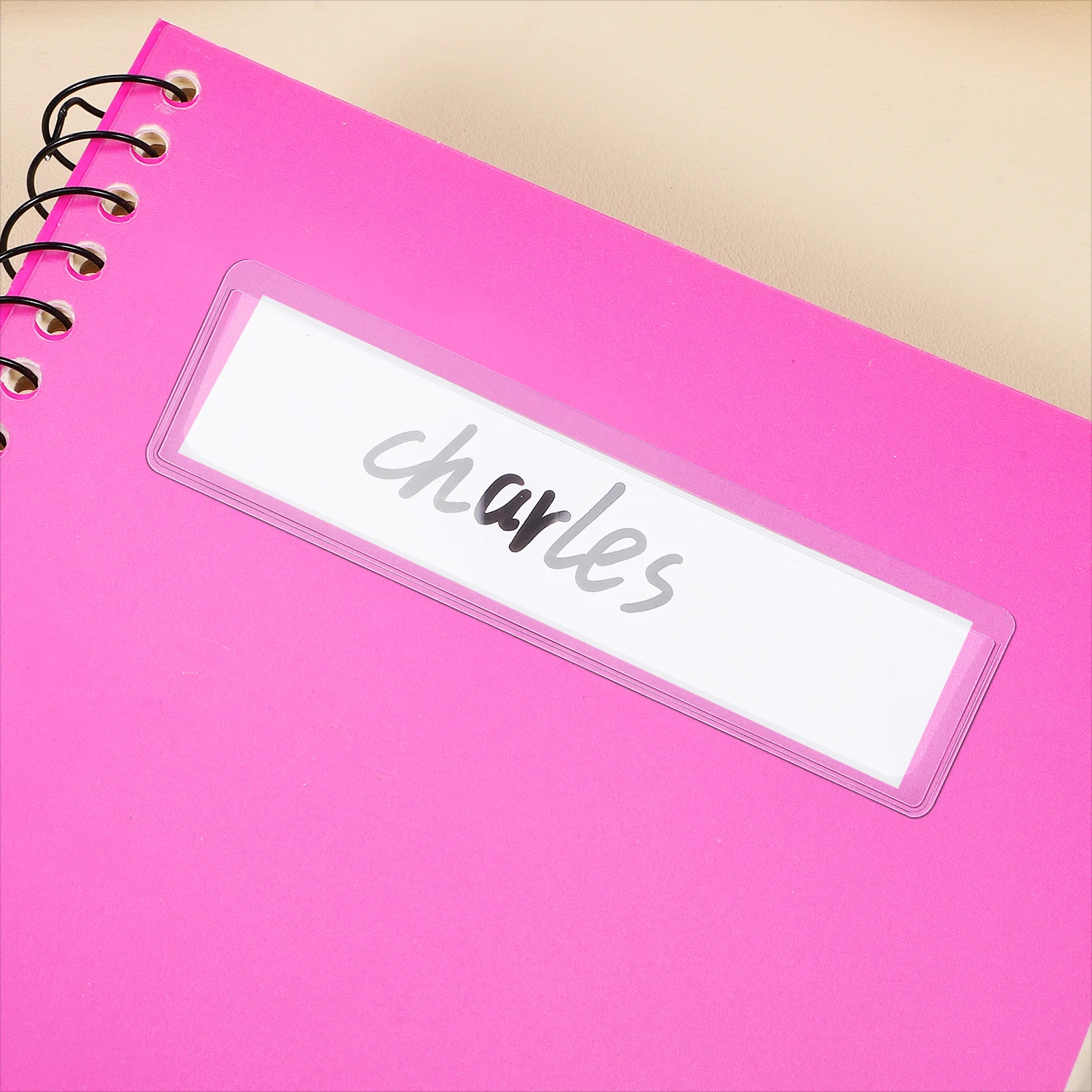 

60pcs Adhesive Label Sleeves Clear Index Card Pocket Holders Binder Storage Bin Label Protectors Transparent Self-Sticking Name