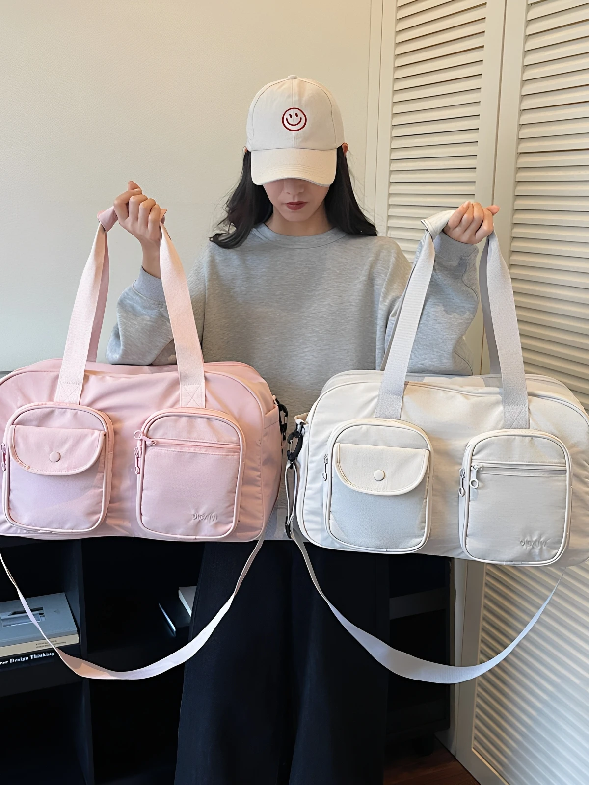 lightweight-travel-large-bag-fitness-expandable-dry-wet-separation-luggage-bag-leisure-style-oxford-cloth-youth-unisex-bag