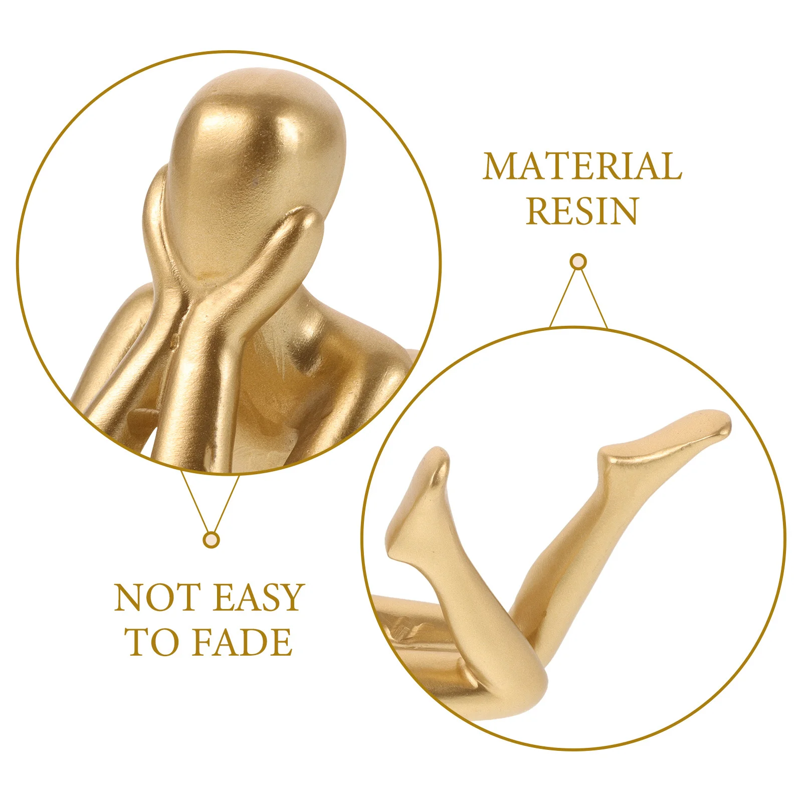 

Elegant Reader Figure Resin Sculpture Set Abstract Art Home Decor Lightweight Compact Living Room Office Natural Resin Sculpture