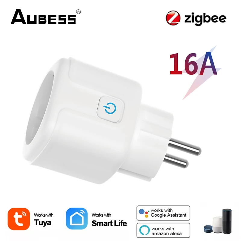 ZigBee Socket Plug EU 16A Adapter Power Monitor Smart Socket APP Remote Control Tuya Smart For Alexa Google Home Assistant