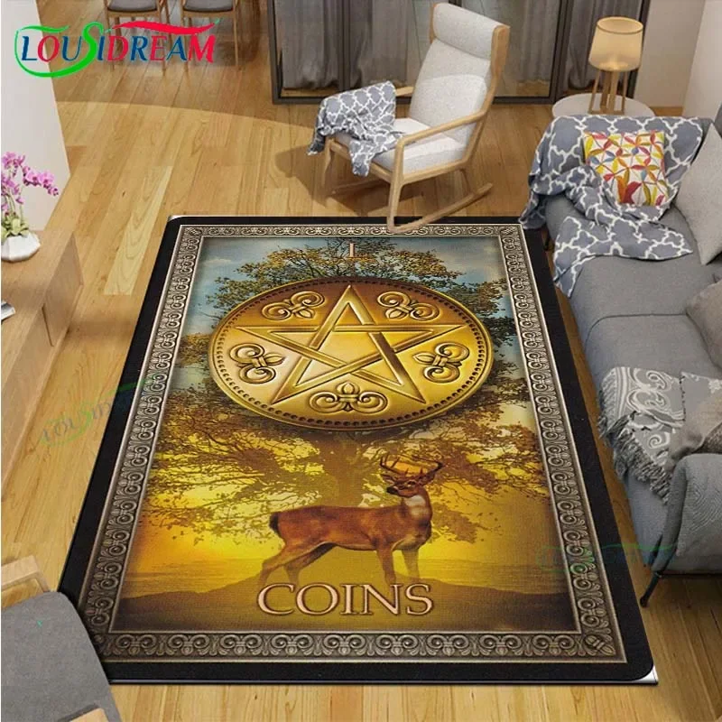 

Fashion T-Tarot Card Artwork Printed Carpets Living Room Anti-Skid Area Rug Kids Bedroom Mats Yoga Mat Large Carpet Decor