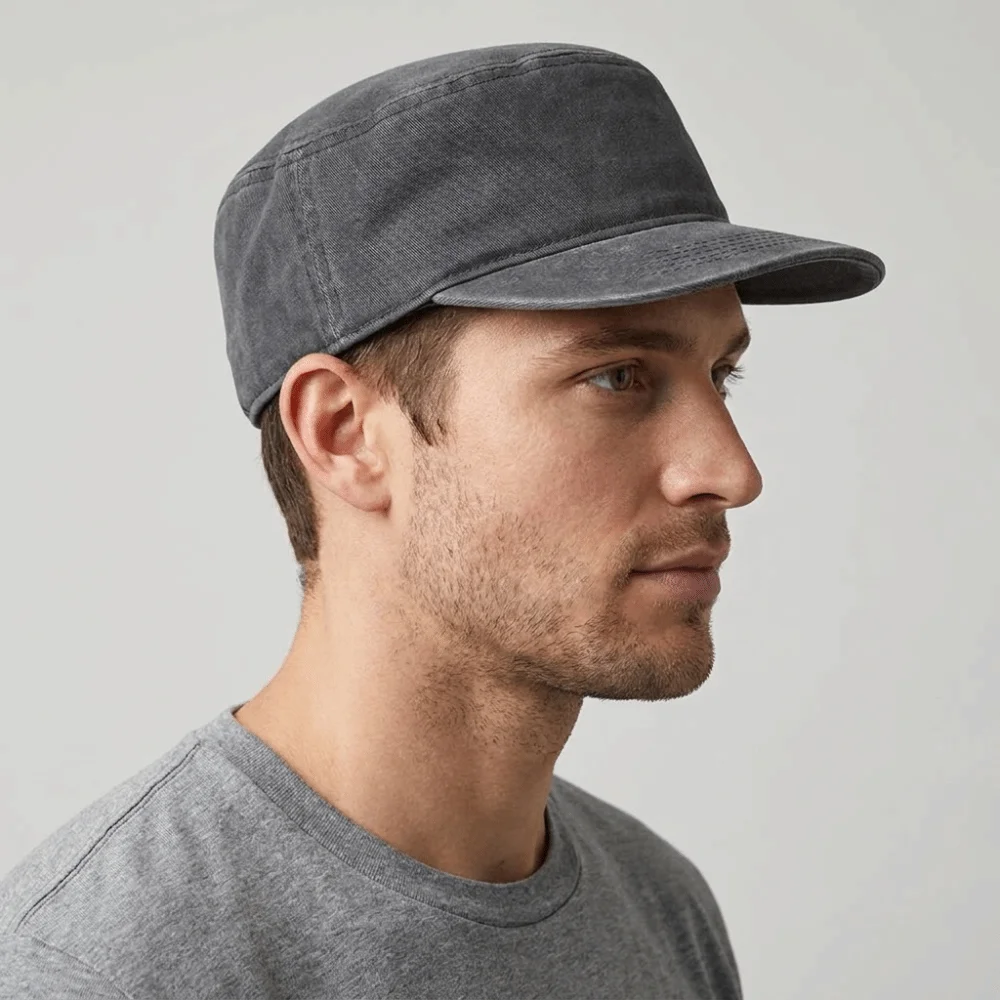 

Casual Solid Color Flat Top Hat Flat Brim Versatile Peaked Cap Casual Style Cotton Baseball Cap Versatile Use