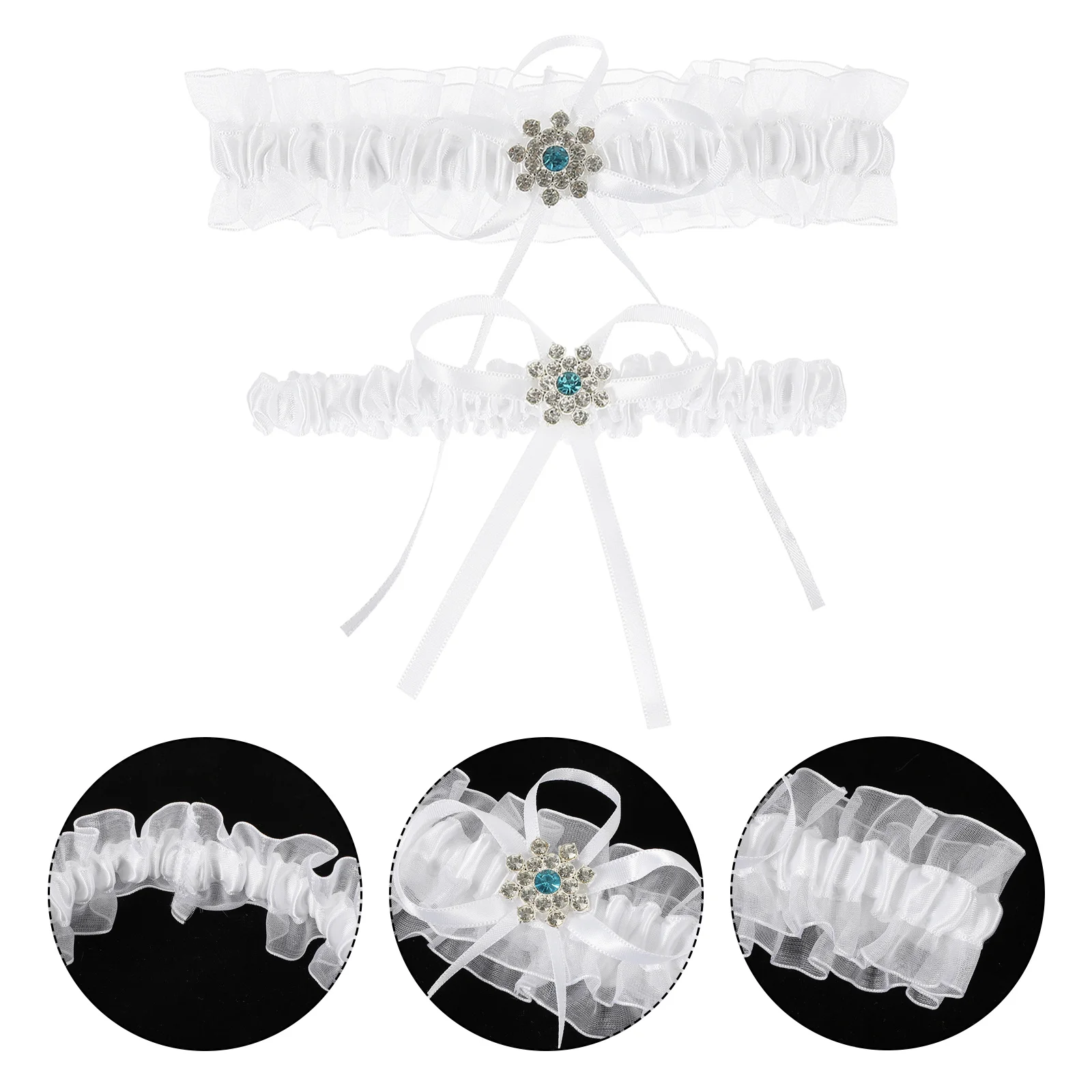 

1 Set Of Bridal Lace Garters Stretchable Leg Ring For Wedding Women Garters Prom Carnival Pageants Bride Costume Elasticated