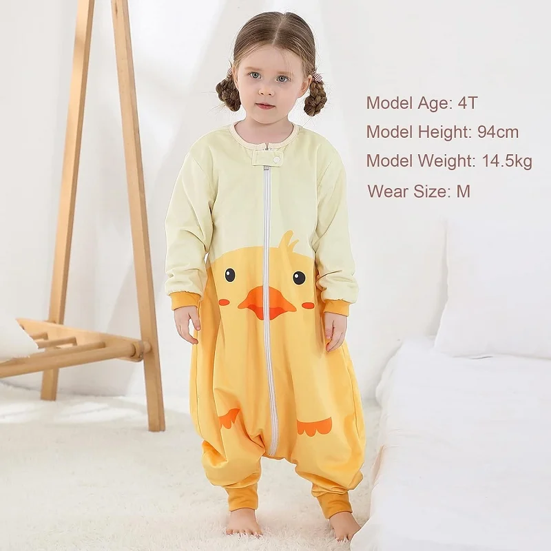 MICHLEY Halloween Cute Duck Cartoon Sleepsack Sleeping Bag Sack Swaddle Long Sleeve Sleepwear Wearable Blanket For Girl Boy 1-3T