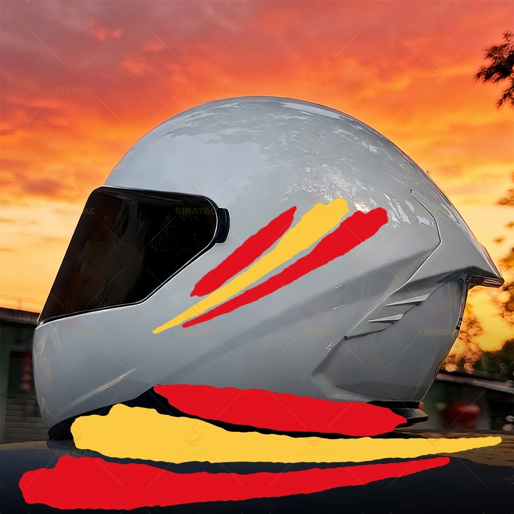 

2 шт./1 компл., наклейки для мотоцикла с испанским флагом, водонепроницаемые для DIY, обтекатель мотоцикла, шлем, топливный бак, хвостовая коробка, универсальные виниловые наклейки