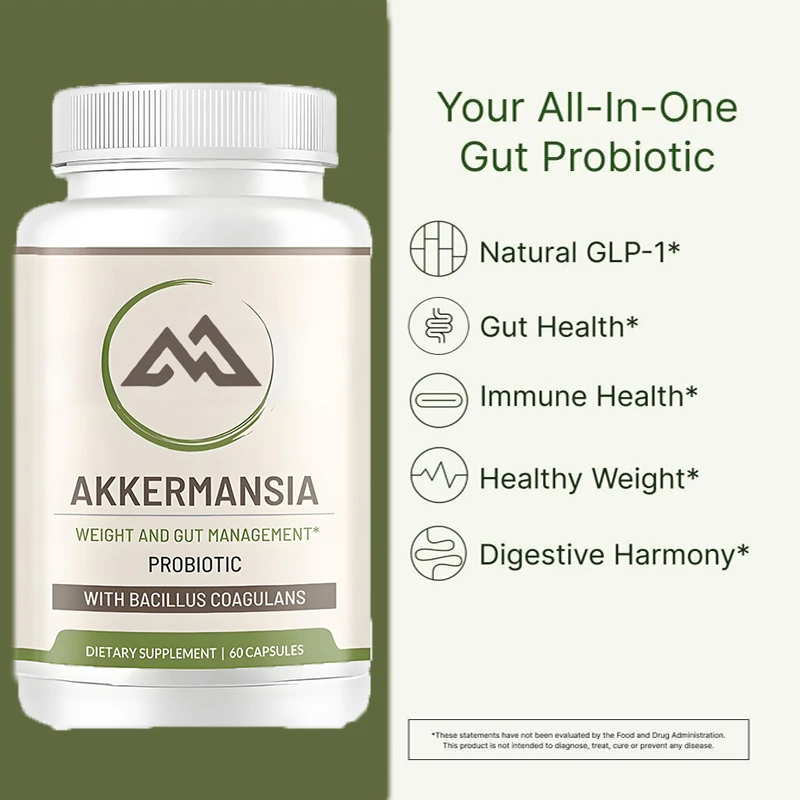 Akkermansia Probiotics Bacillus subtilis Containing Vitamin B2, D3, and Chromium - Weight and Gut Management