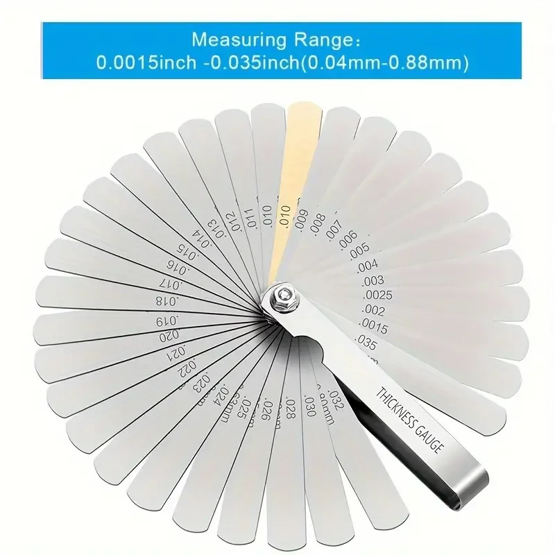 89A32 Feeler Gauge Portable Durable Various Specifications Arc Stainless Steel Feeler Gauge Gap Gauge Rangefinder 1pc