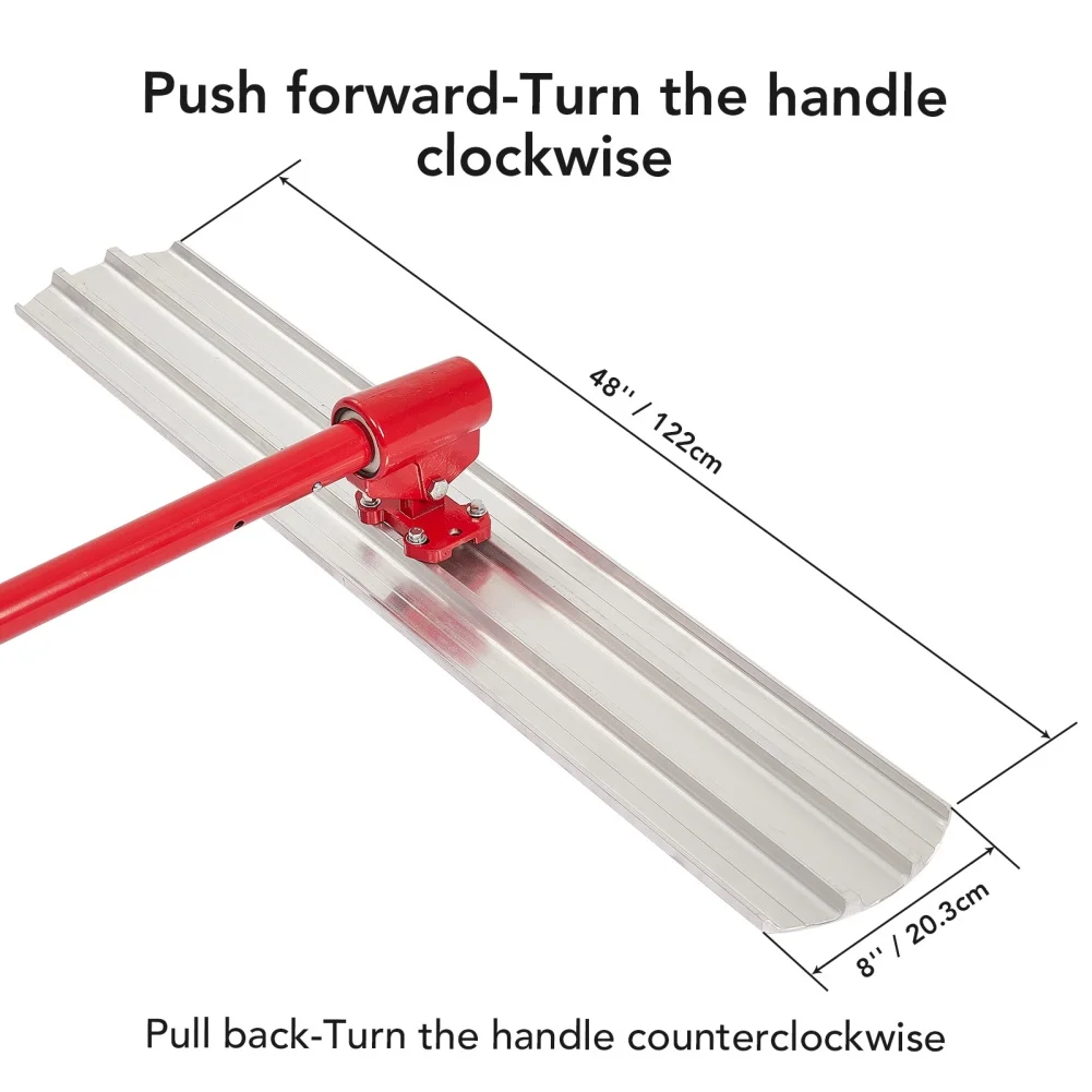 48x8" Aluminum Alloy Concrete Float Tool, Concrete Kit Bull Float with 4 Float Handle Bracket Concrete Tools Finishing