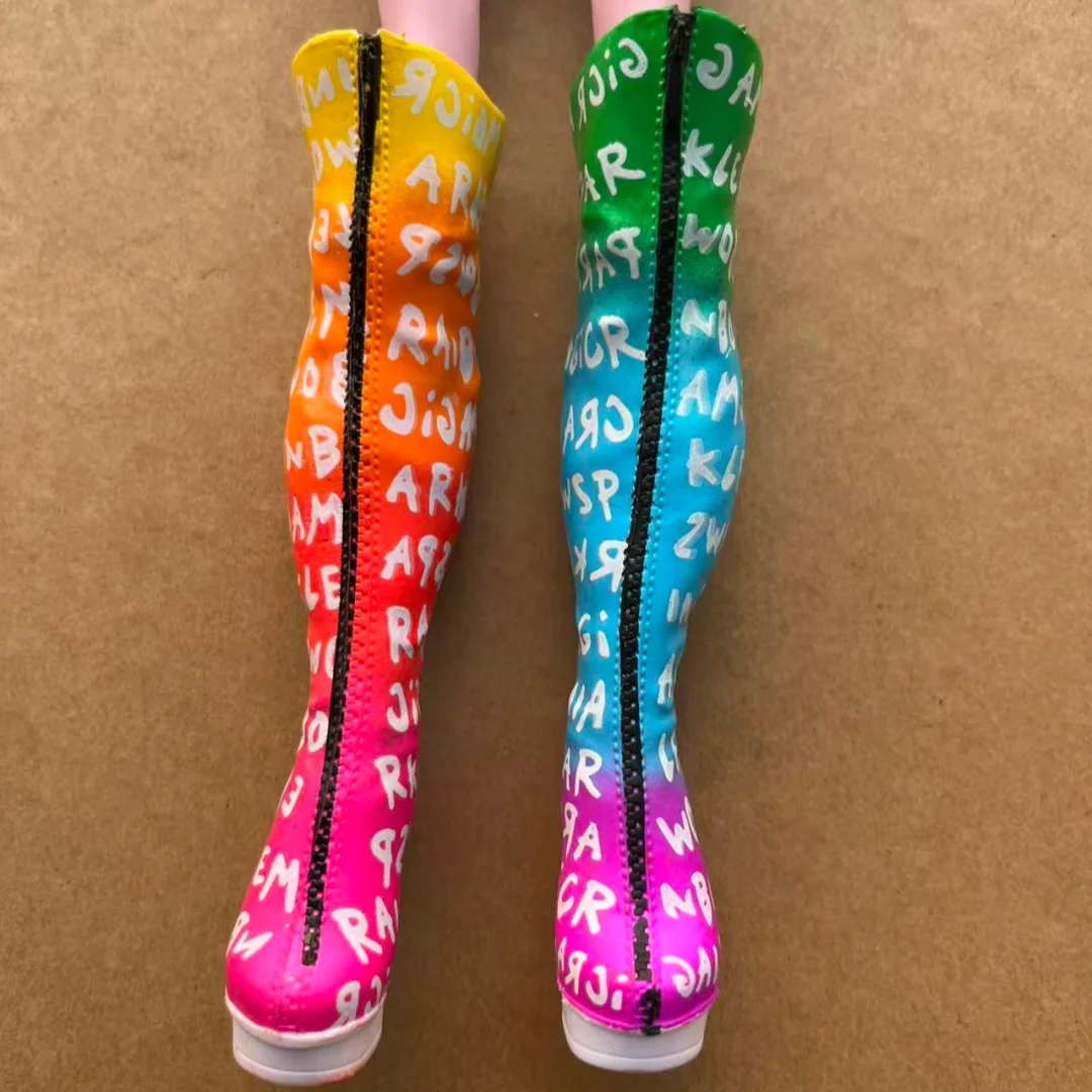 Regenbogen Puppenschuhe Sandalen Original Puppe Bunte Teile Monster Puppenschuhe Gold Weiß Neue Original Puppenteile – Detail 10
