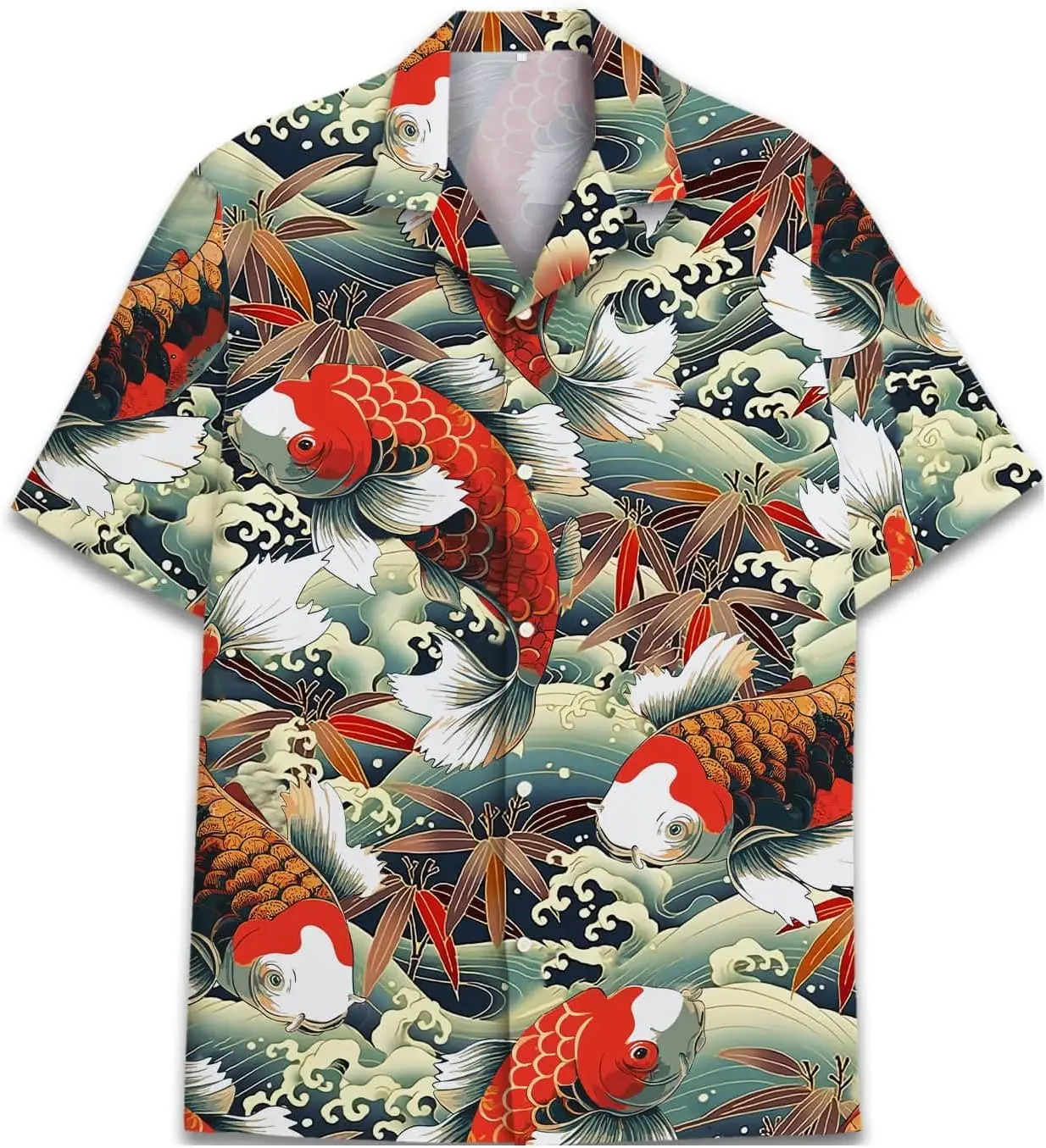 

3D Printed Lucky Carp Hawaiian Shirt For Men Flower Pattern Aloha Shirts Summer Beach Casual Vacation Short Sleeve Street Blouse