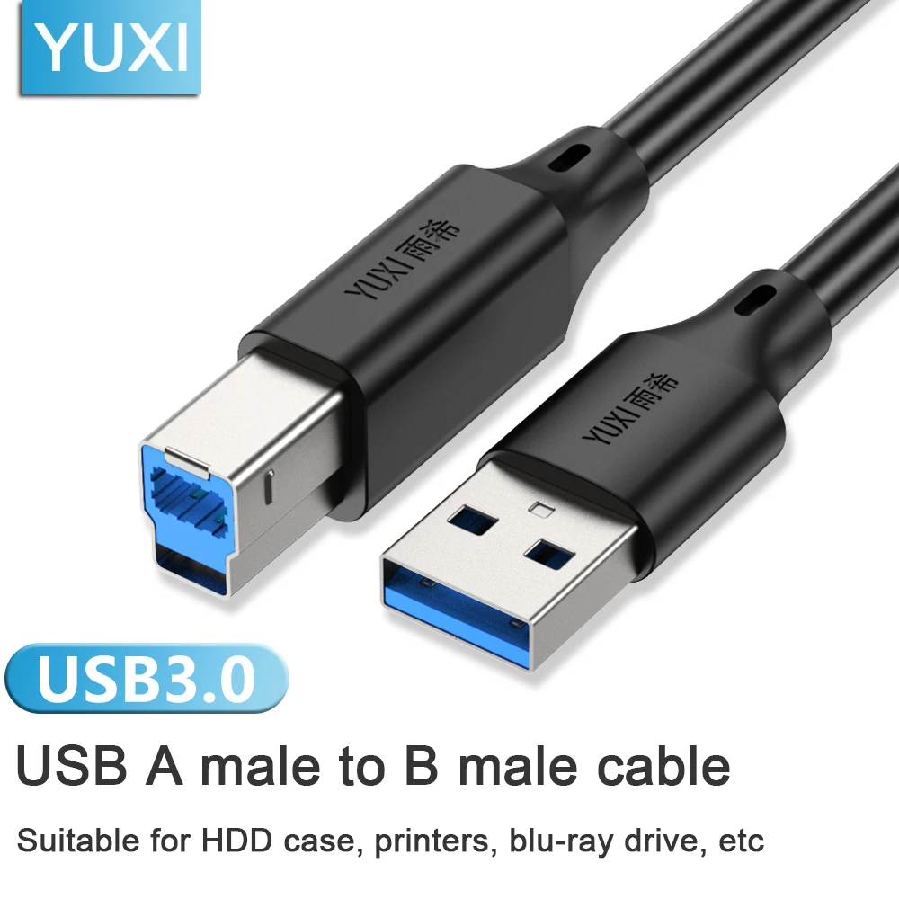 Kabel drukarki USB USB 3.0 A męski na B męski kabel do obudowy Hdd Canon Epson HP ZJiang Lab drukarka szybki kwadratowy przewód złącza