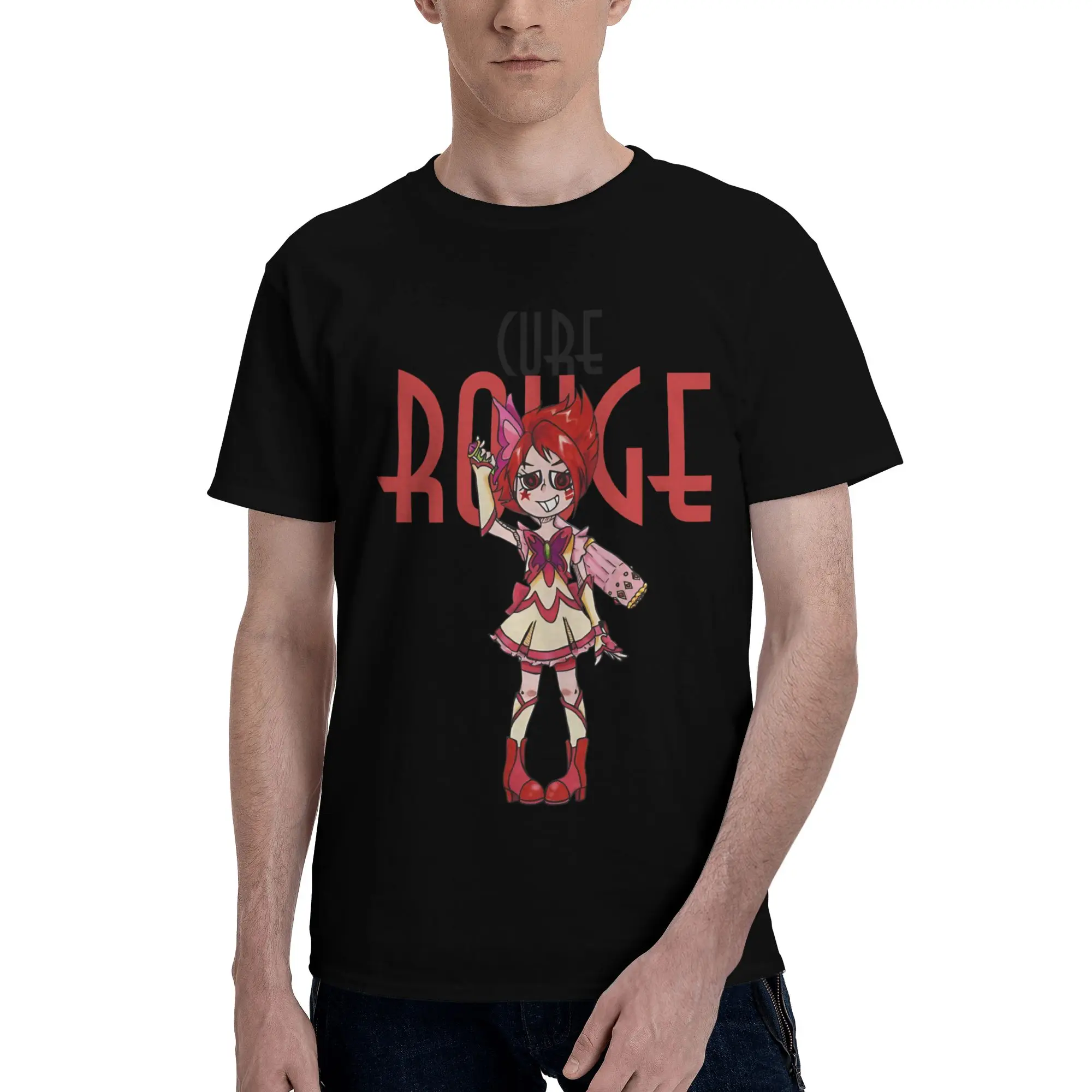 Cure Rouge  Funny 100% Cotton T-Shirt Bandai Pretty Cure Tops Tees For Men