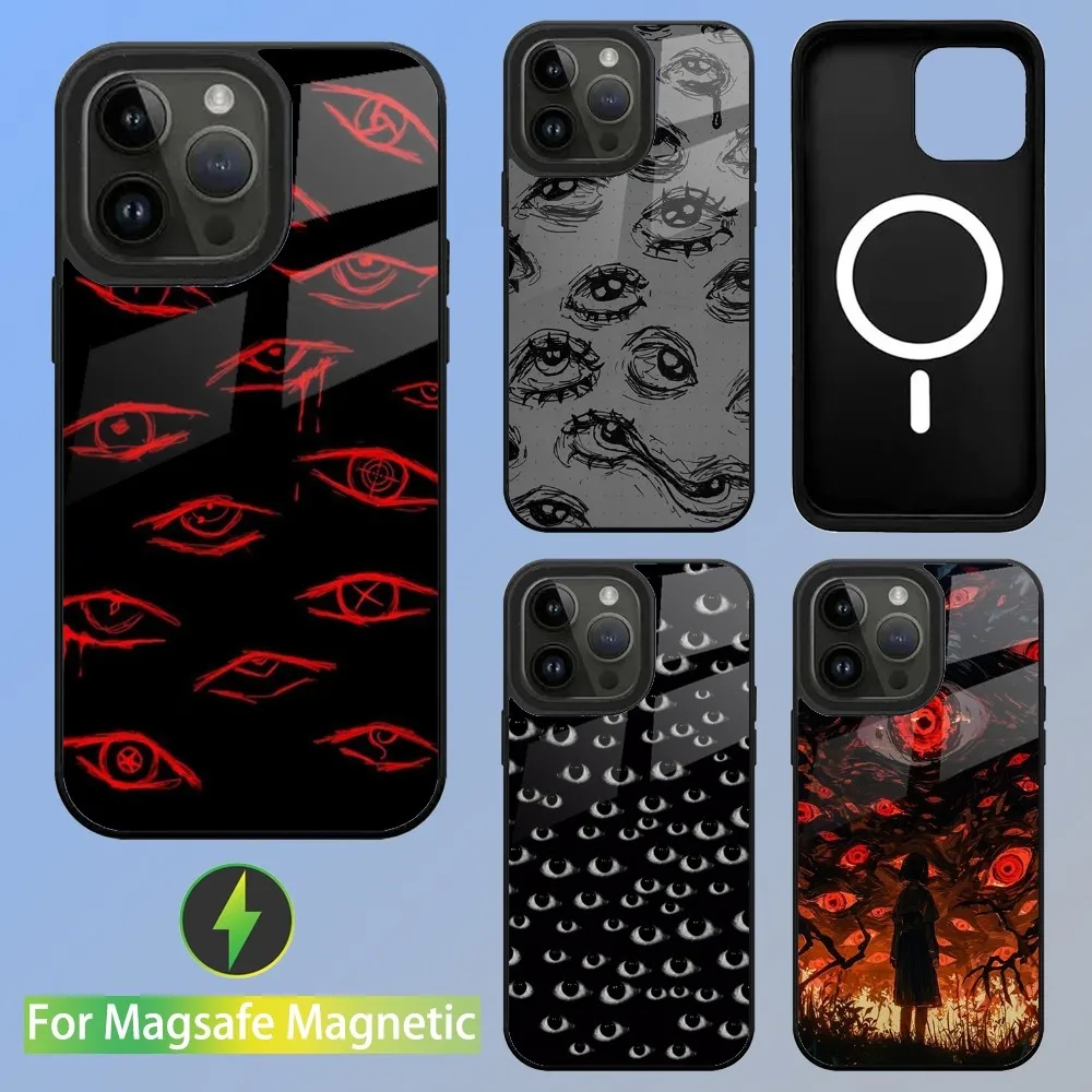 

Scary Eyes Art Painting Phone Case For iPhone 15,14,13,12,11,Plus,Pro,Max Mini Magsafe Magnetic Wireless Charging