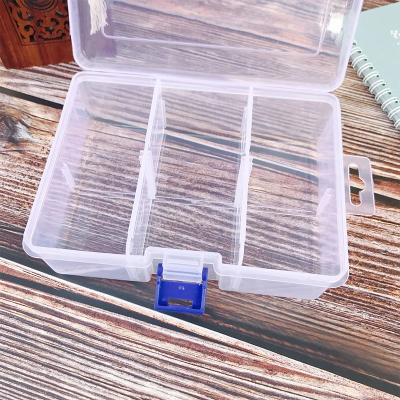 Detachable 6 Grids Clear Compartment Plastic Storage Box Jewelry Earring Bead Screw Holder Case Display Organizer Container