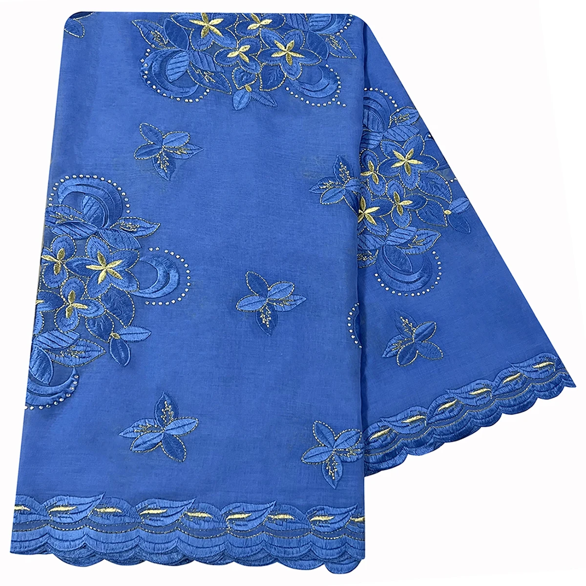 High Quality 100% Cotton Fabric Rayon Cotton Thread Eembroidered Scarf African Women Hijab Muslim Scarf Dubai Excellent Style