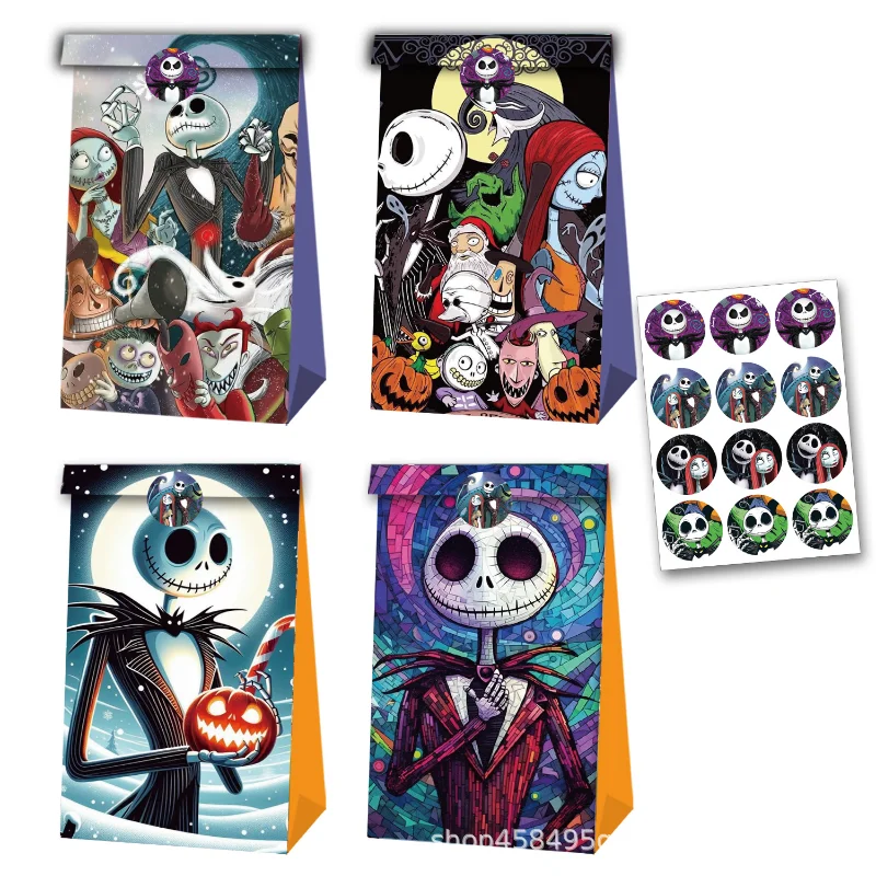 12 stücke Nightmare Before Christmas Favor Süßigkeiten Tasche Papier Geschenk Tasche Anime Thema Geburtstag Party Dekoration Halloween Candy Boxen geschenk