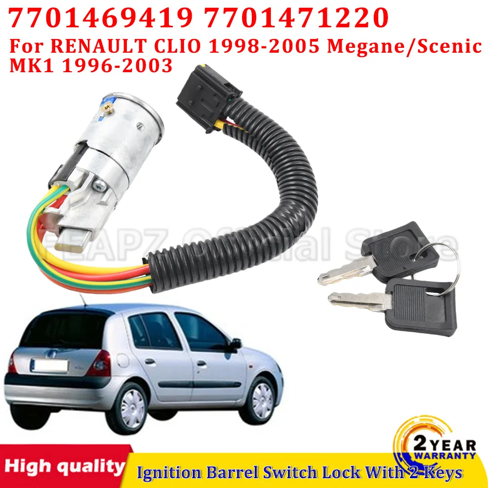 

7701469419 7701469416 7701471098 Замок зажигания с 2 ключами для RENAULT CLIO 1998-2005 Megane/Scenic MK1 1996-2003