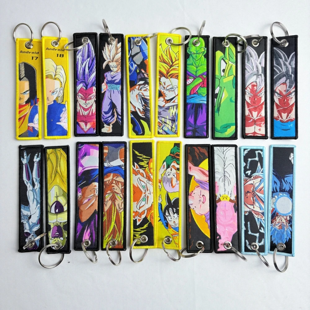 Anime Cartoon Embroidery Key Fobs Key Tags Keychain For Motorcycles Cars Key Ring Accessories Jewelry Chaveiro Gifts