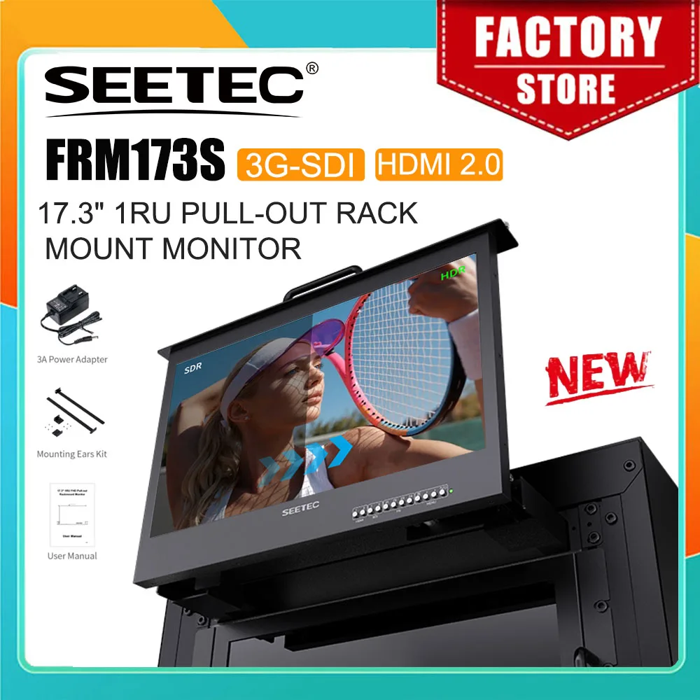 

Монитор SEETEC Pull Out 1RU для установки в стойку FRM173S 17.3" Full HD IPS 3G SDI 4K HDMI 1920X1080 IPS с функцией мультивью и отображением формы сигнала