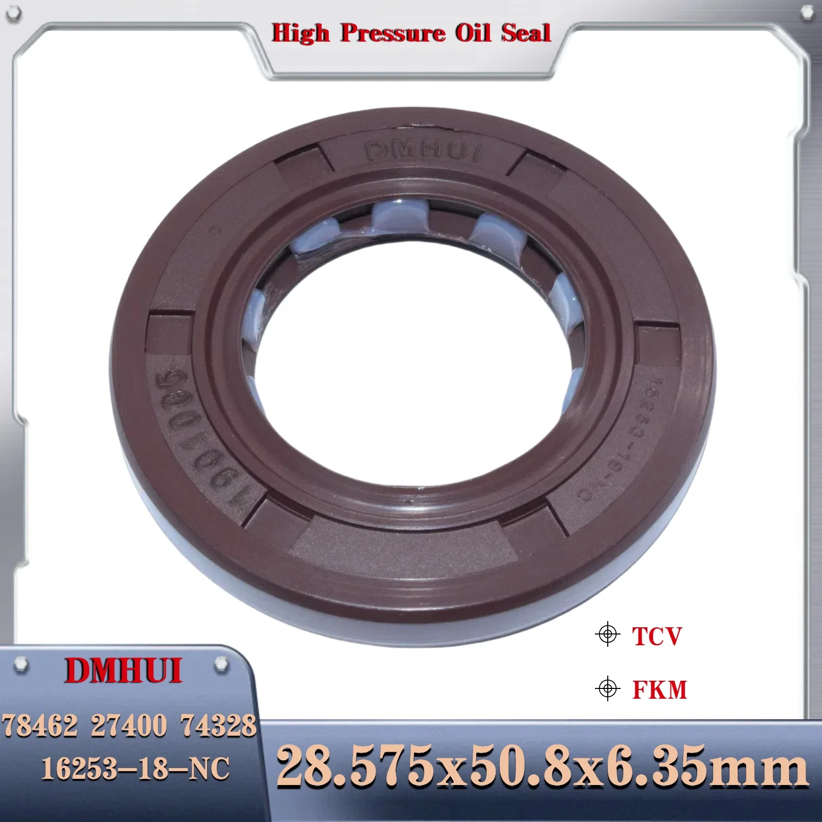 

28.575x50.8x6.35 Подходит для Eaton 78462, 27400, 74328, 16253-18-NC. Манжета уплотнительная для вращающегося вала гидравлического насоса/мотора.