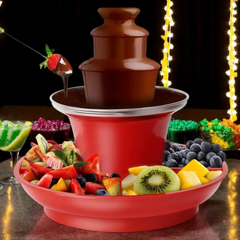 

Chocolate Fountain Chocolate Fondue With Fruit Tray 24cm Stainless Steel Chocolate Fondue Fountain Reusable Kitchen Tool For