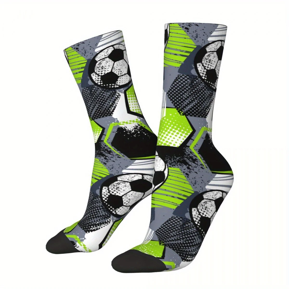 

1 Pair of Printed Soccer Ball Neon Design Novelty Socks for Men Teens Print One Size Designer Socks