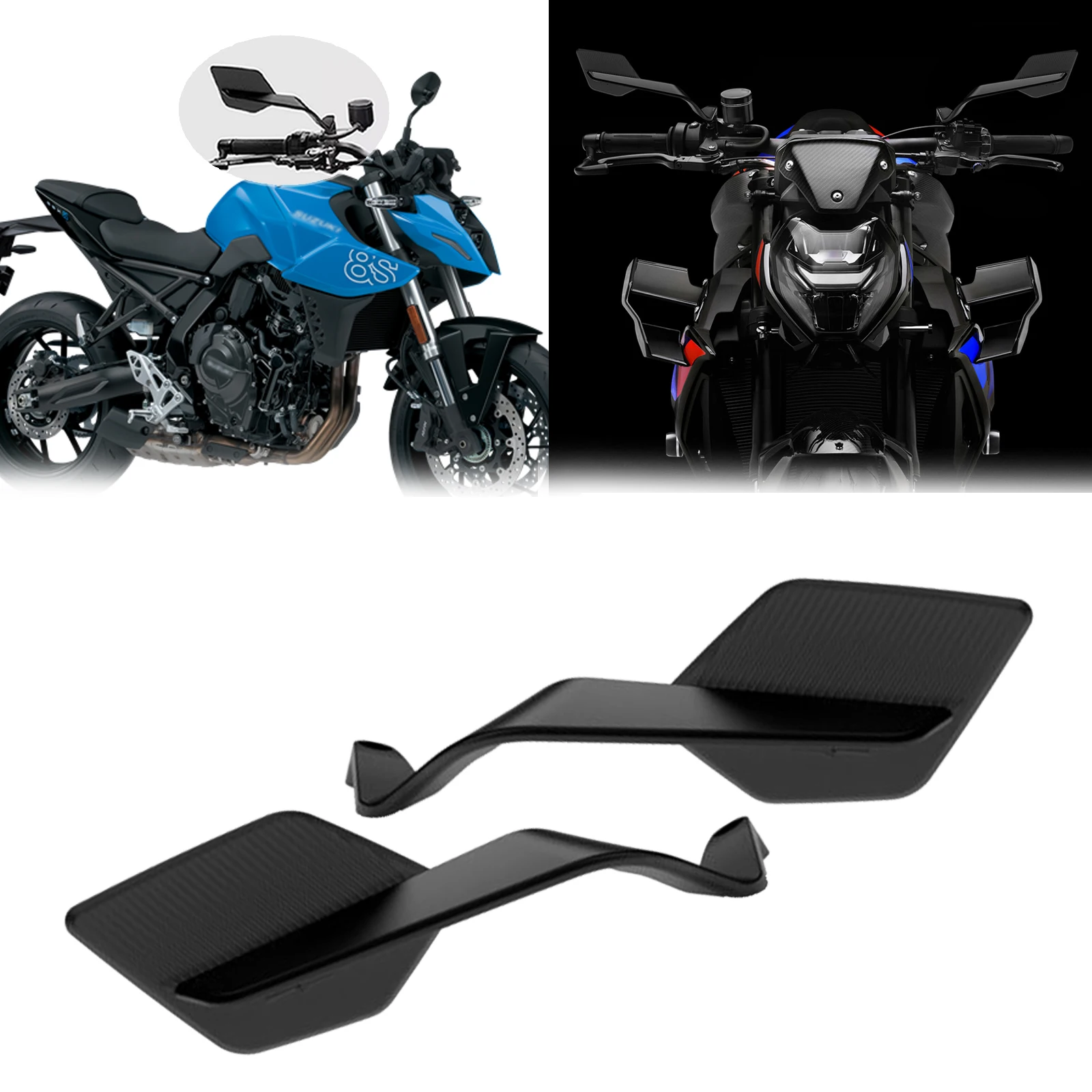 

Для GSX-8S 2025 GSX-S1000 2025 GSX8S GSXS1000 мотоциклетное зеркало с фиксированным крылом, невидимое регулируемое зеркало заднего вида, вращающееся боковое зеркало