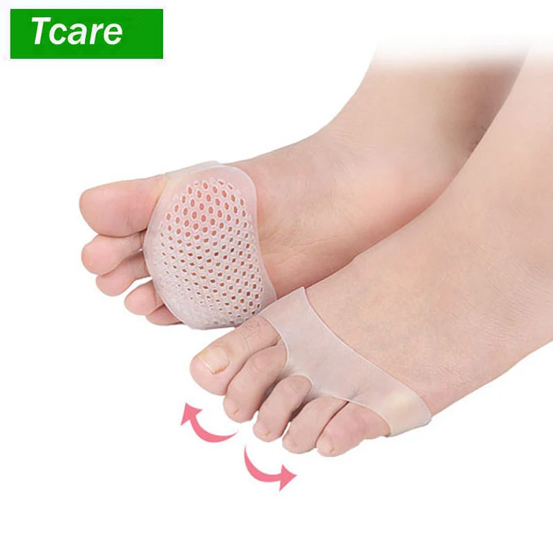 Tcare 1Pair Metatarsal Pads Gentee Breathable Ball of Foot Pain Relief Cushions, Soft Gel Forefoot Pads Protect Callus Blisters