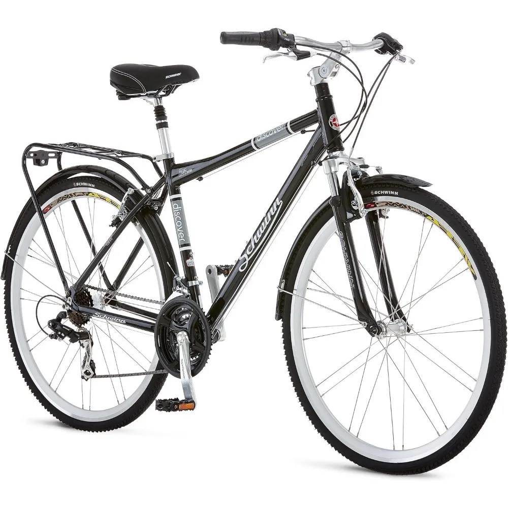 

Discover Adult Hybrid Bike for Men and Women, 700c Wheels, 21-Speeds, Step-Through or Step-Over Frame