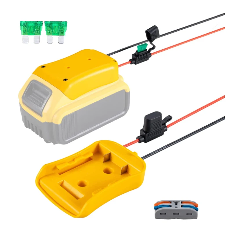 

Адаптер Power Wheel для аккумулятора Dewalt 18 В 20 В с предохранителями и проводными клеммами для преобразователя литиевой батареи DCB205 DCB206 DCB200 и т. д.