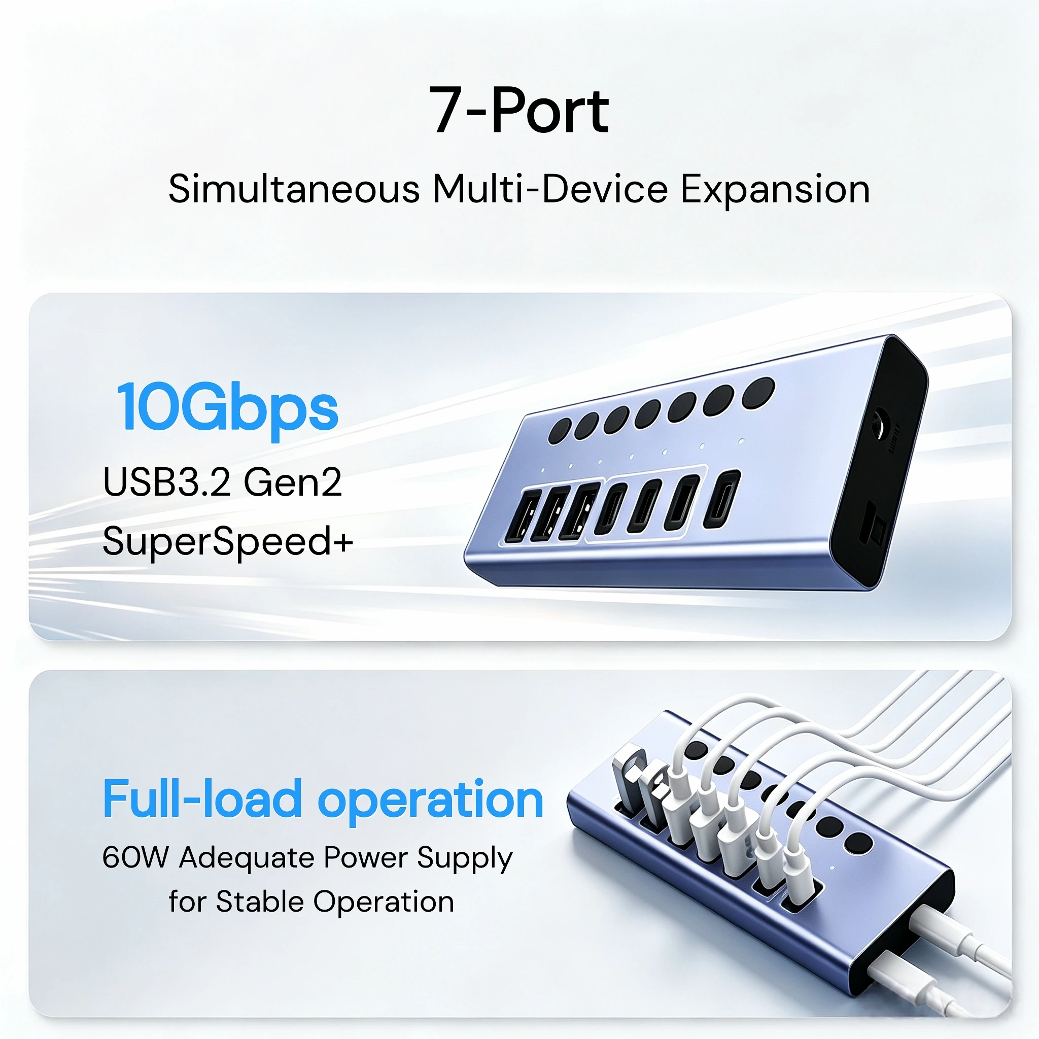 Hub USB 3.2 Gen 2 10 Gbps avec - Usb C Hub avis et prix