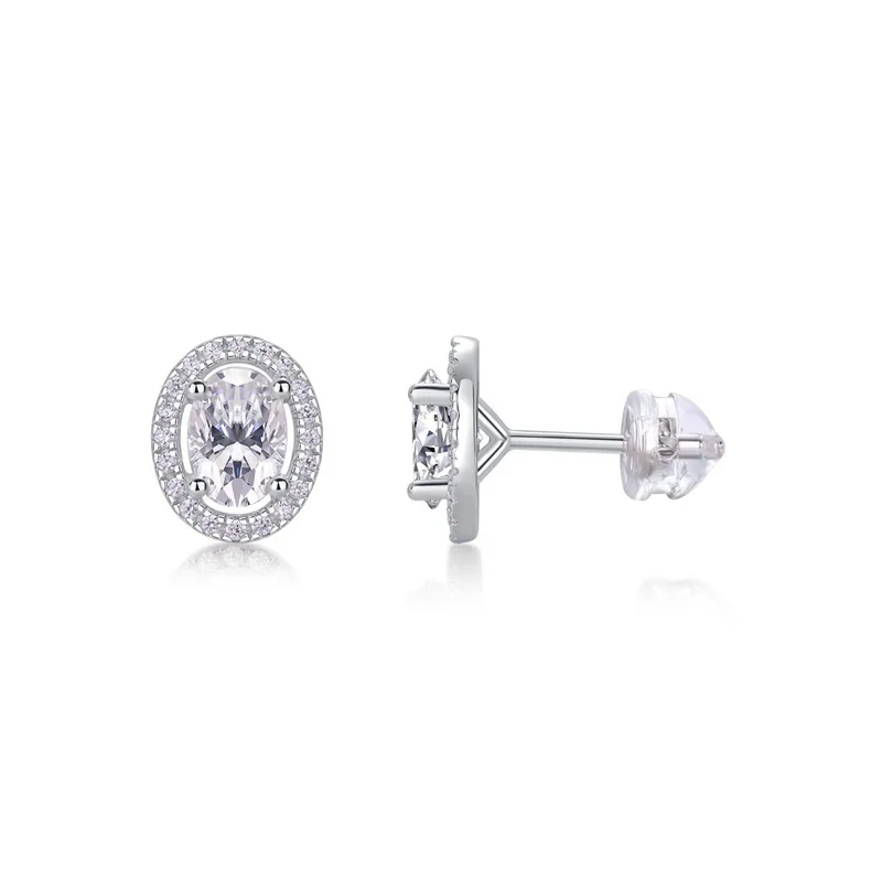 

E13419 Lefei Fashion Trendy Design Classic Luxury Design 1CT Moissanite Oval Earrings Chram Women Silver s925 Party Jewelry Gift