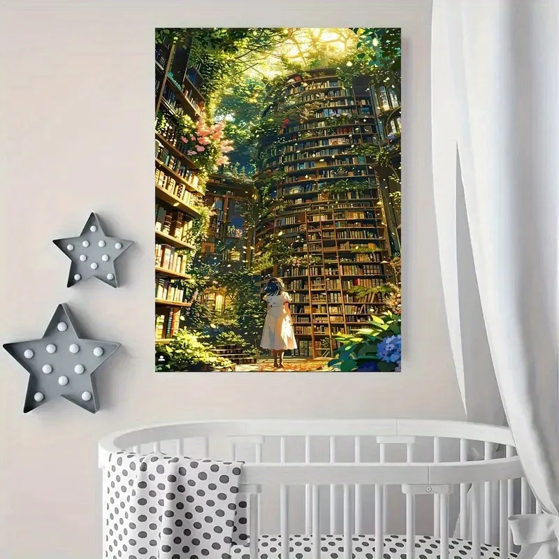 Magic Library Garden 1000/500/300/120 ชิ้นจิ๊กซอว์ปริศนาตกแต่งบ้านสําหรับผู้ใหญ่เกมครอบครัวสนุกปริศนาของเล่นเพื่อการศึกษาของขวัญ