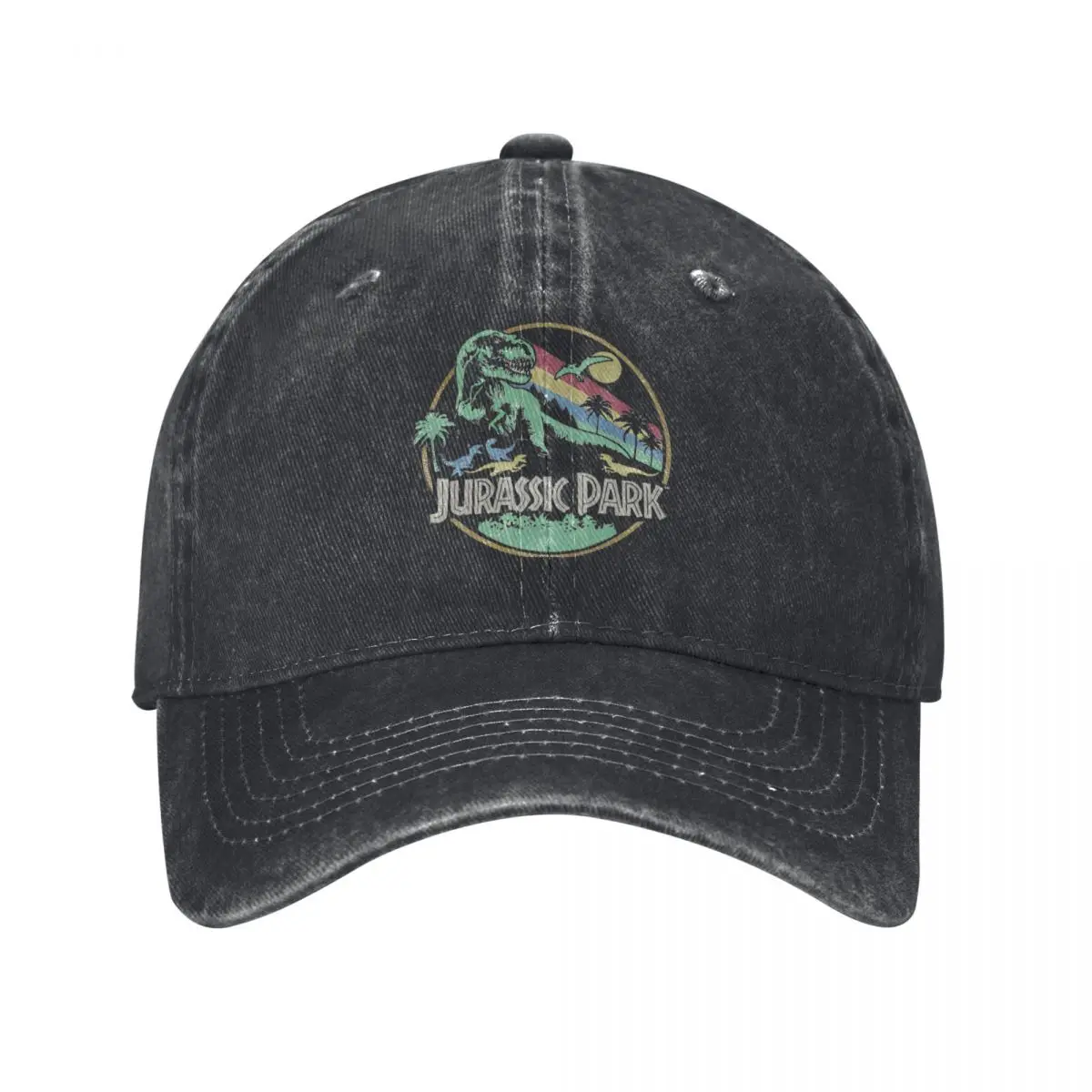 

Jurassic Park Unisex Baseball Caps Park For Fan Velociraptor T Rex Distressed Washed Hats Cap Vintage Golf Gift Snapback Cap