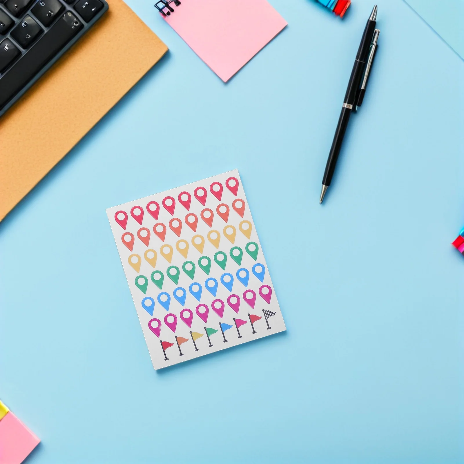 

5 Sheets Colorful Map Location Stickers Self Adhesive Removable Map Marker Dots Ideal for Travel Planning Road Trip Bucket List