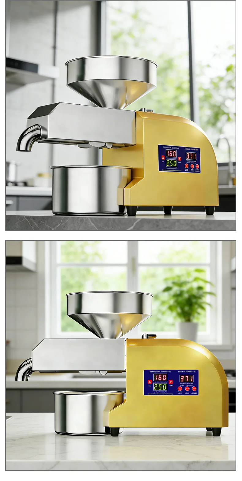 Z7 1200W Kommerzielle Ölpresse aus Edelstahl 304 - Automatisch für Erdnüsse/Sesam/Raps, Hocheffizient für den Haushalt – Detail 19