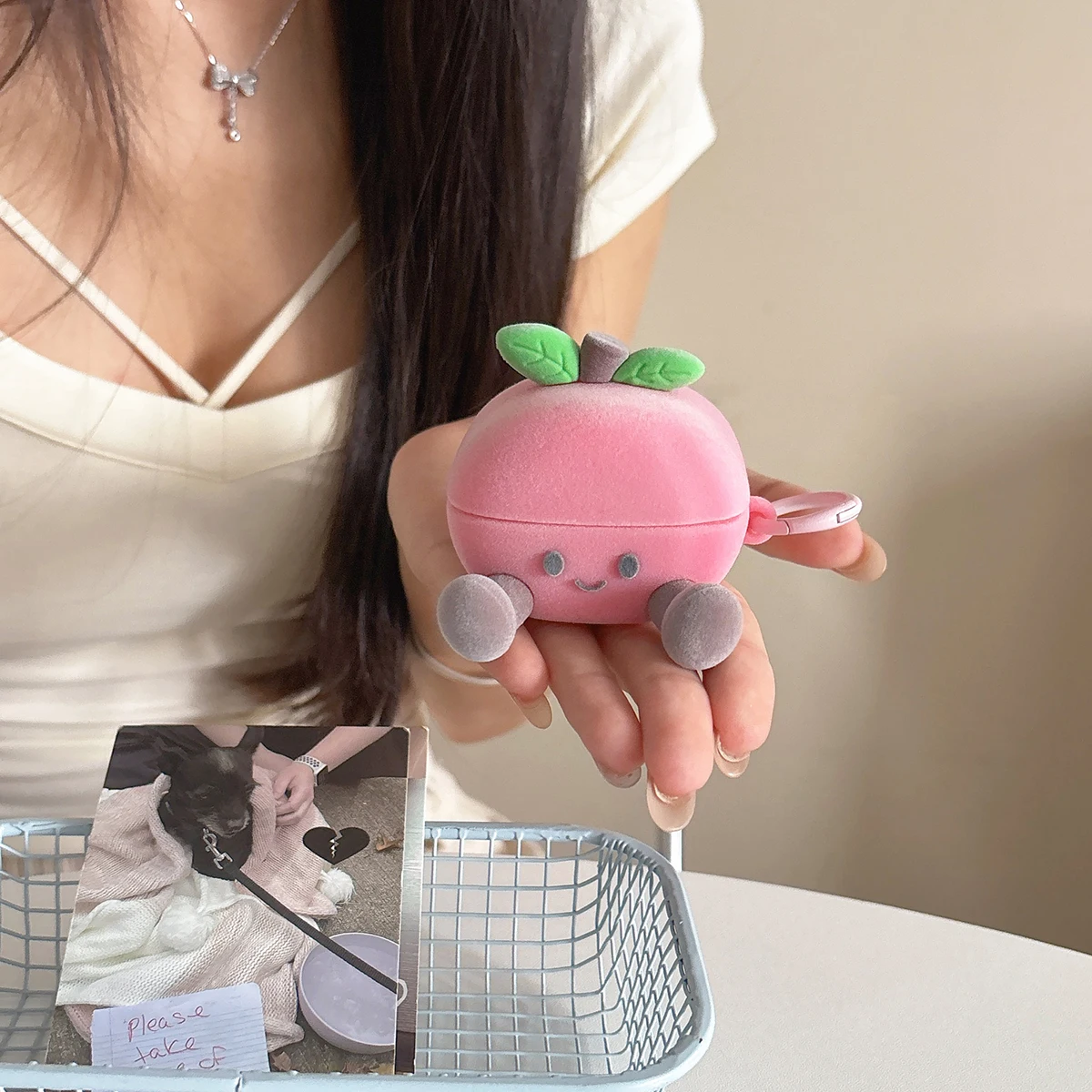 For Samsung Galaxy Buds 4/4 Pro Galaxy Buds 3/3Pro Case Cute 3D Cartoon Plush Peach Silicone Earphone Protective Cover