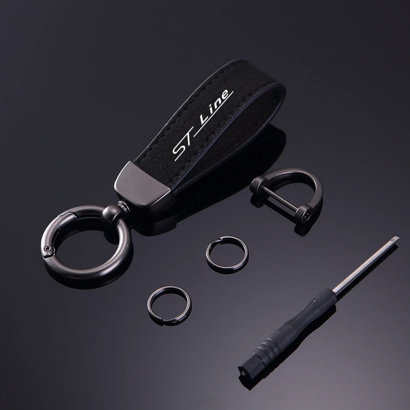 Suede Car Keychain Promotional Gift with Logo Keychain For Ford ST LINE Ford FOCUS 2 FOCUS 3 Mondeo Fiesta Kuga MK2 MK3