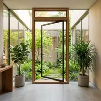 Elegant Design Villa Interior Pivot Door Heat Insulation and Corrosion Resistant Revolving Doors Large Sized Glass Doors 3