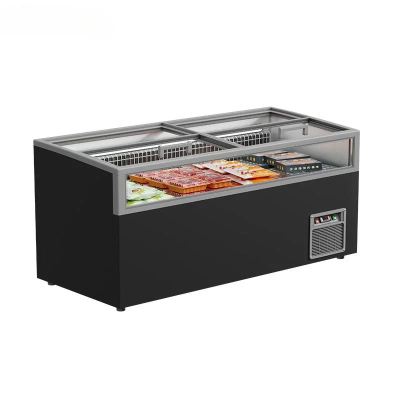 

Double Door Chest Freezer Panoramic Meat Butchery Display Freezer for Sale