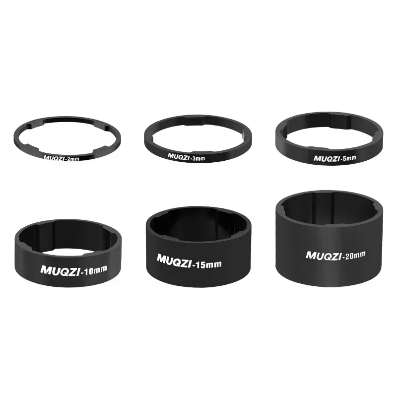 MUQZI 3/9PCS Headset Spacer MTB Road Bike Stem Washer 2mm 3mm 5mm 10mm 15mm 20mm for 28.6mm Fork Height Adjustment Shim