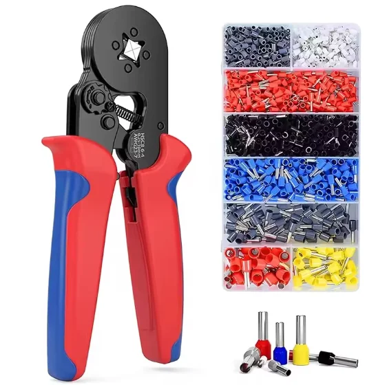 VE tube type insulated wiring terminal 1200PCS crimping pin type terminal wiring and parallel wire brass crimping pliers set