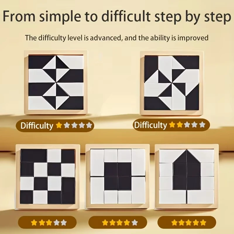 Verstecktes Blockpuzzle mit 120 Stufen: ab 3 Jahren, ABS-Material, verbessert die Logik und räumliche Argumentation, geeignet für 3-8-Jährige