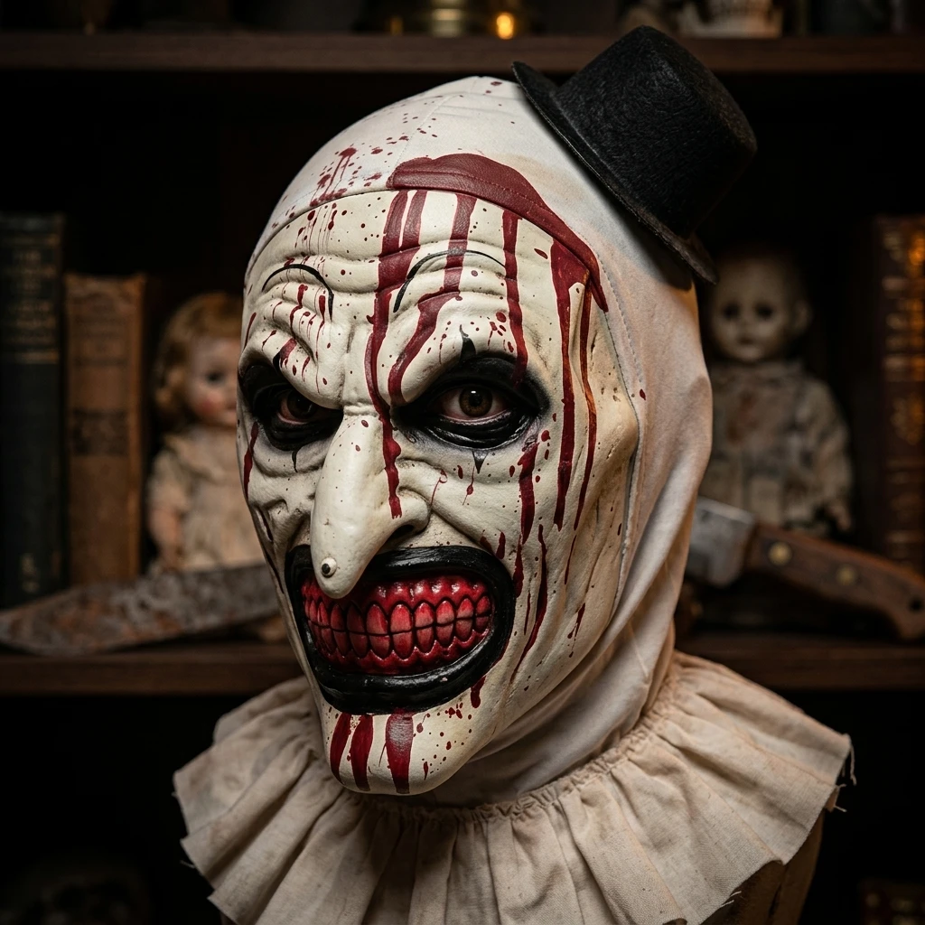 Halloween Horror Clown Mask Terrifier Art The Clown Costume Full Head Mask with… - Image 2