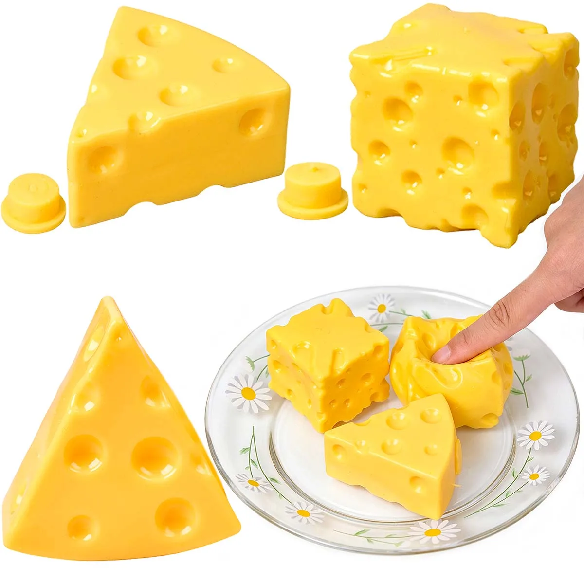 3er-Set Käse-Soft-TPR-Leerkugelhüllen DIY Handgemachtes Bubble Squishy Spielzeug zur Stresslinderung Squeeze Fidget Toy Bastelgeschenke – Detail 3